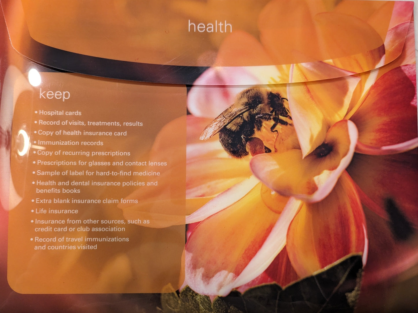 Floral-Printed File Folder - Health