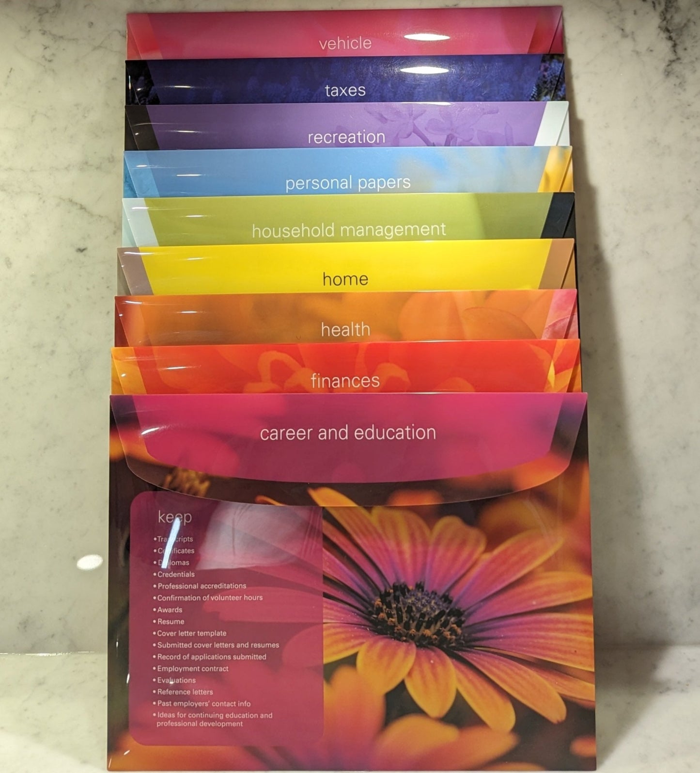 Set of ten Homebox folders (no box), Floral